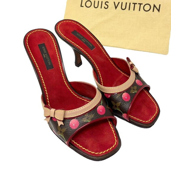 LOUIS VUITTON Vintage Monogram Cherry Sandals #35.5 Takashi Murakami [105150] - Picture 1 of 12